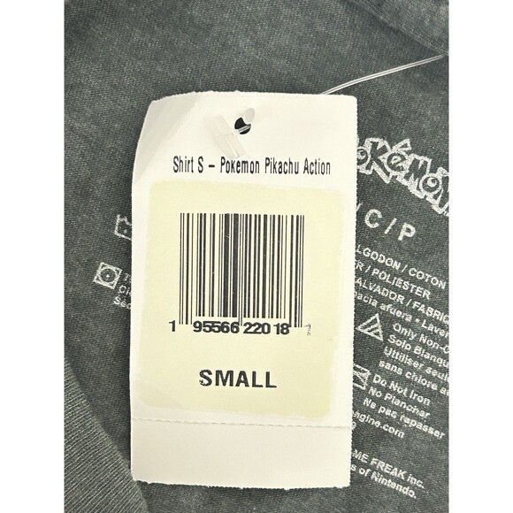Pokemon Pikachu Action Mens Small Gray T-shirt NWT - Picture 6 of 8